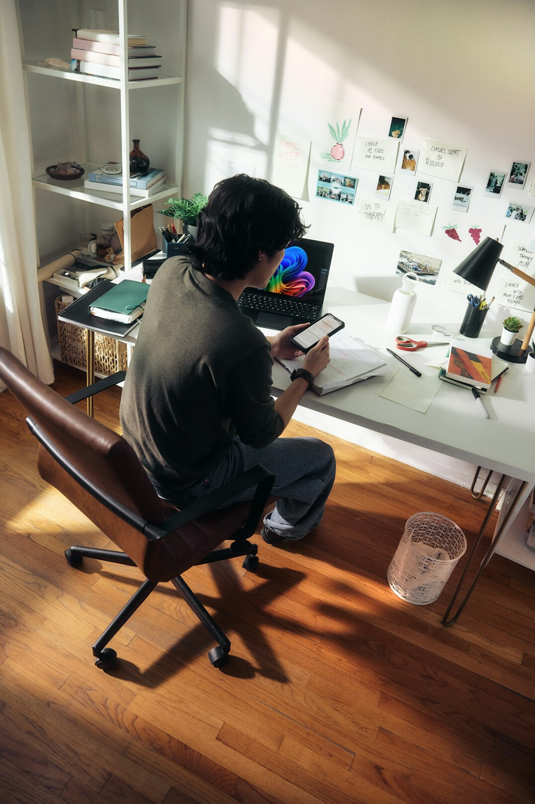 person studying online